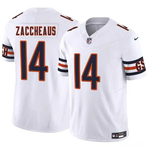 Men & Women & Youth Chicago Bears #14 Olamide Zaccheaus White 2025 F.U.S.E. Vapor Stitched Jersey